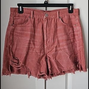 American Eagle Distressed Highest Rise Mom Shorts